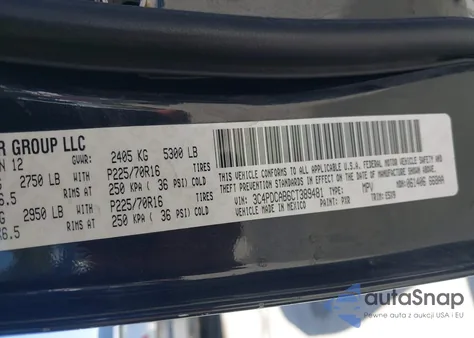 2012 Dodge Journey Se/Avp z USA, uszkodzony, nr VIN 3C4PDCAB6CT389481